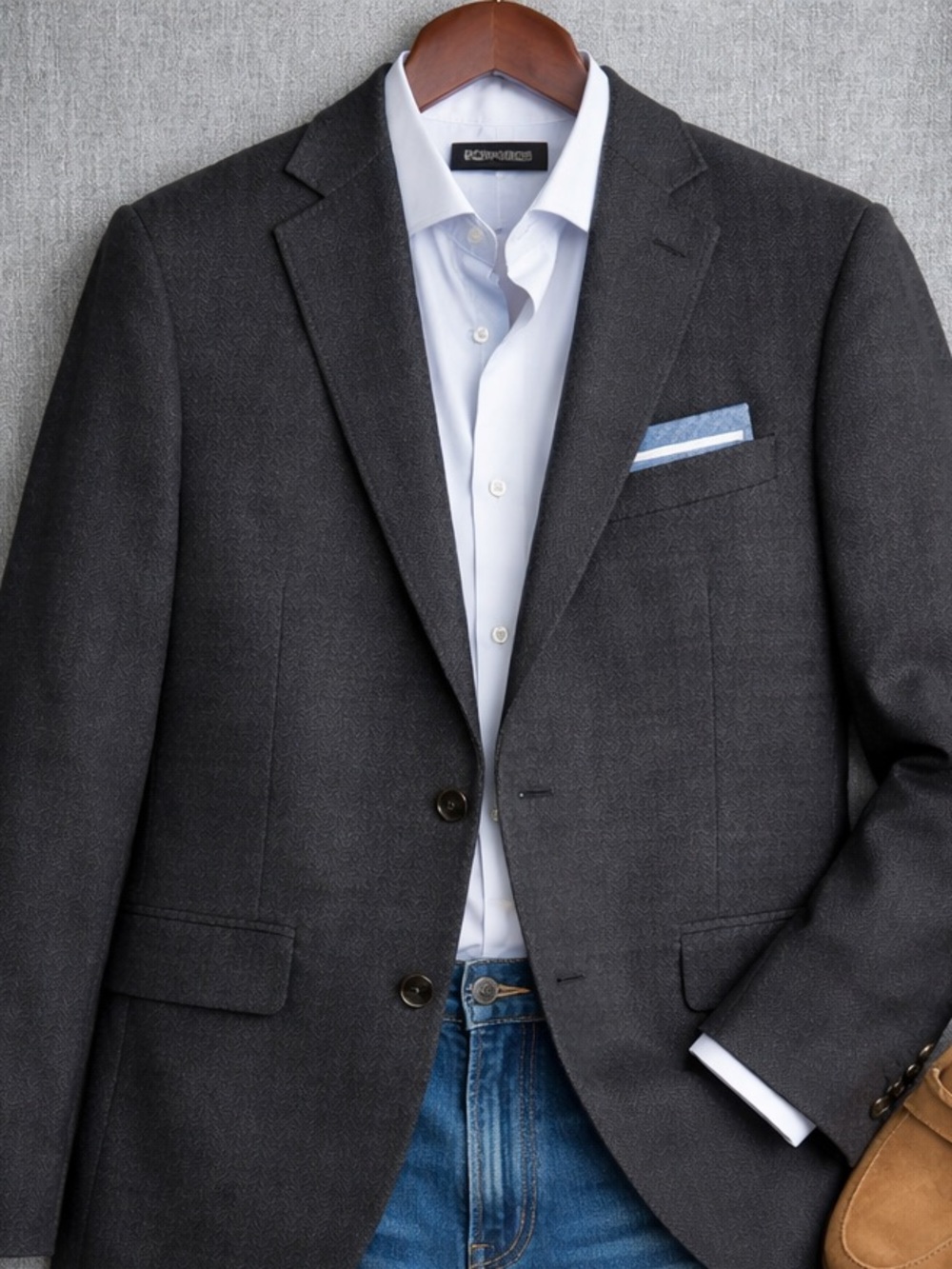 Bonobos Slim Fit Wool Blend Blazer 42L Black Tailored Two-Button Sport Coat